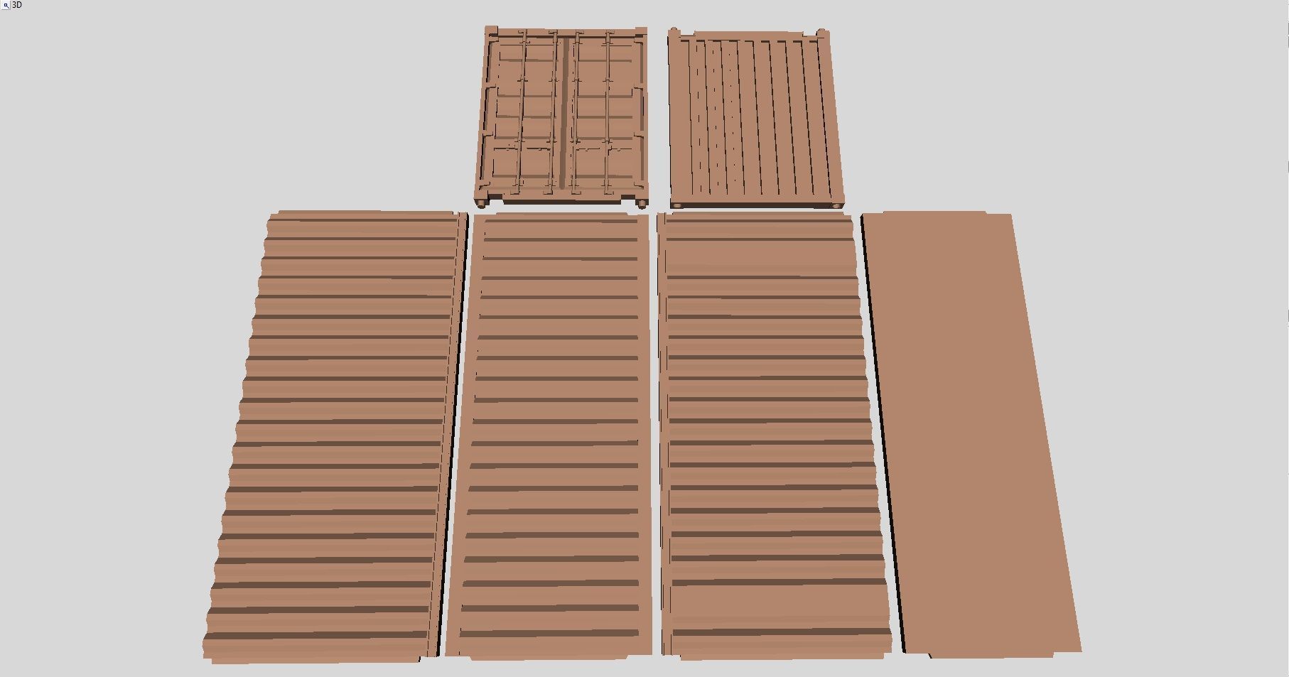 Printable Shipping Containers for H0 Scale Railroad Miniature 3D print model_6