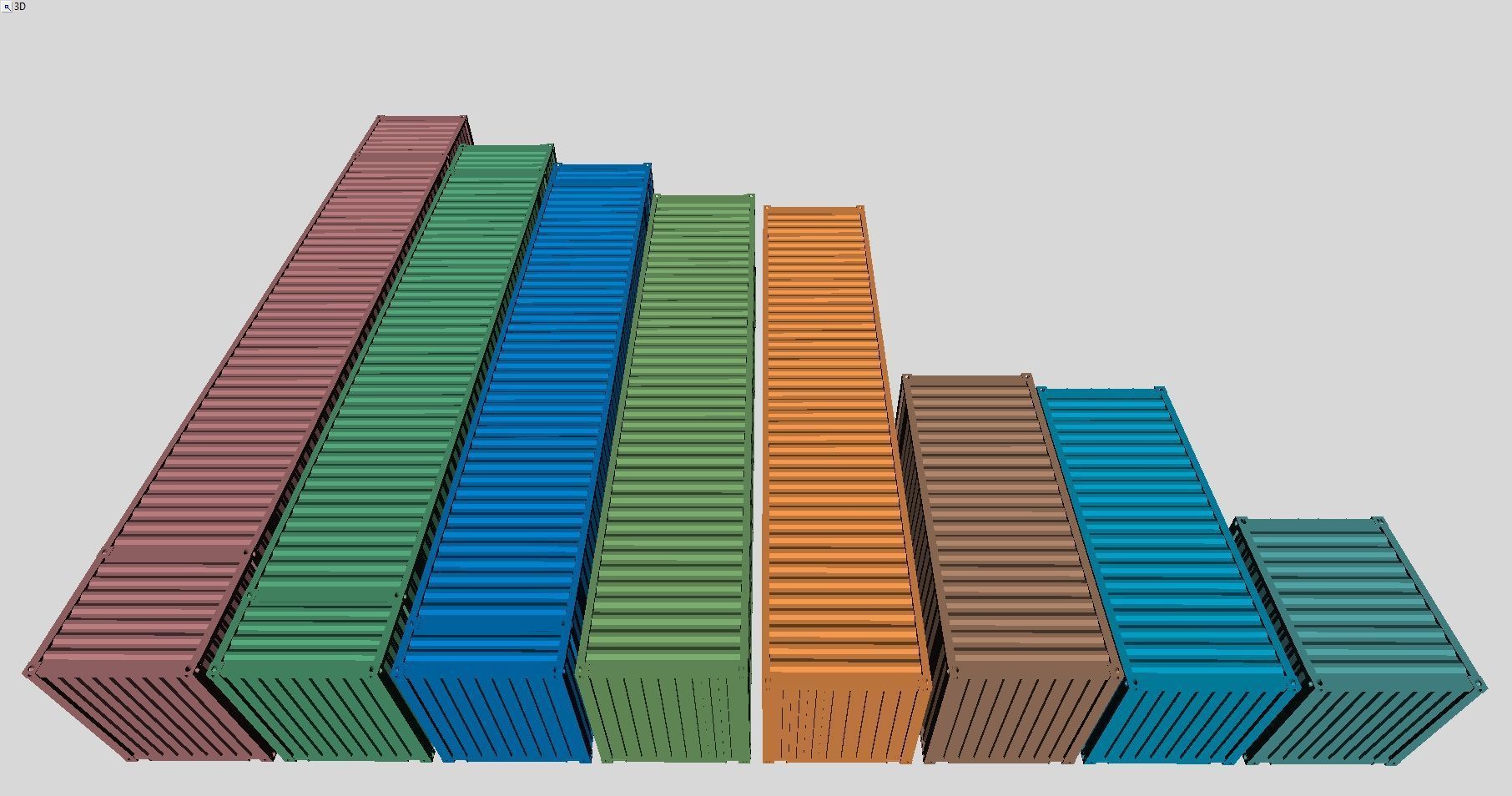 Printable Shipping Containers for H0 Scale Railroad Miniature 3D print model_2