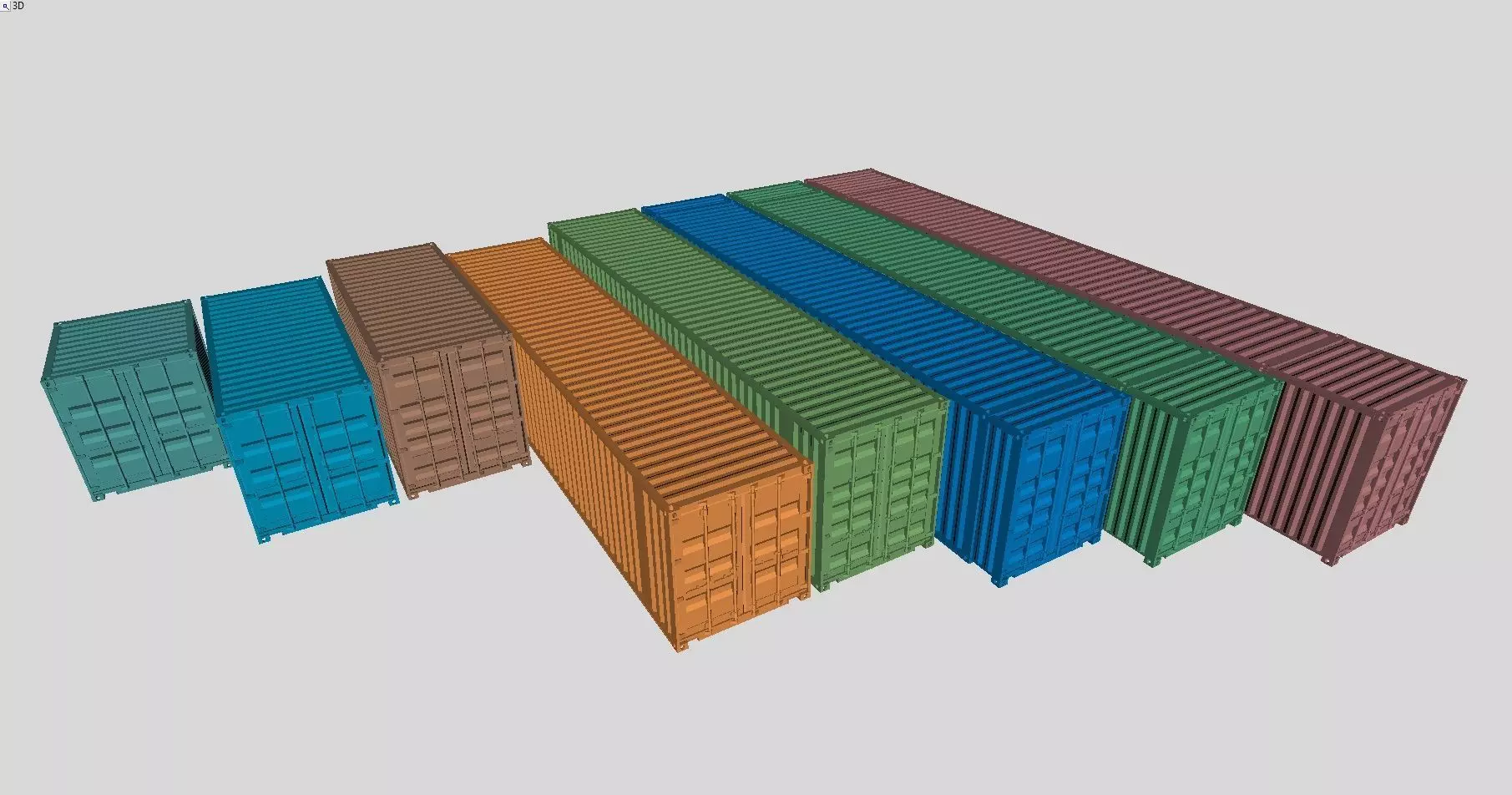 Printable Shipping Containers for H0 Scale Railroad Miniature 3D print model_0