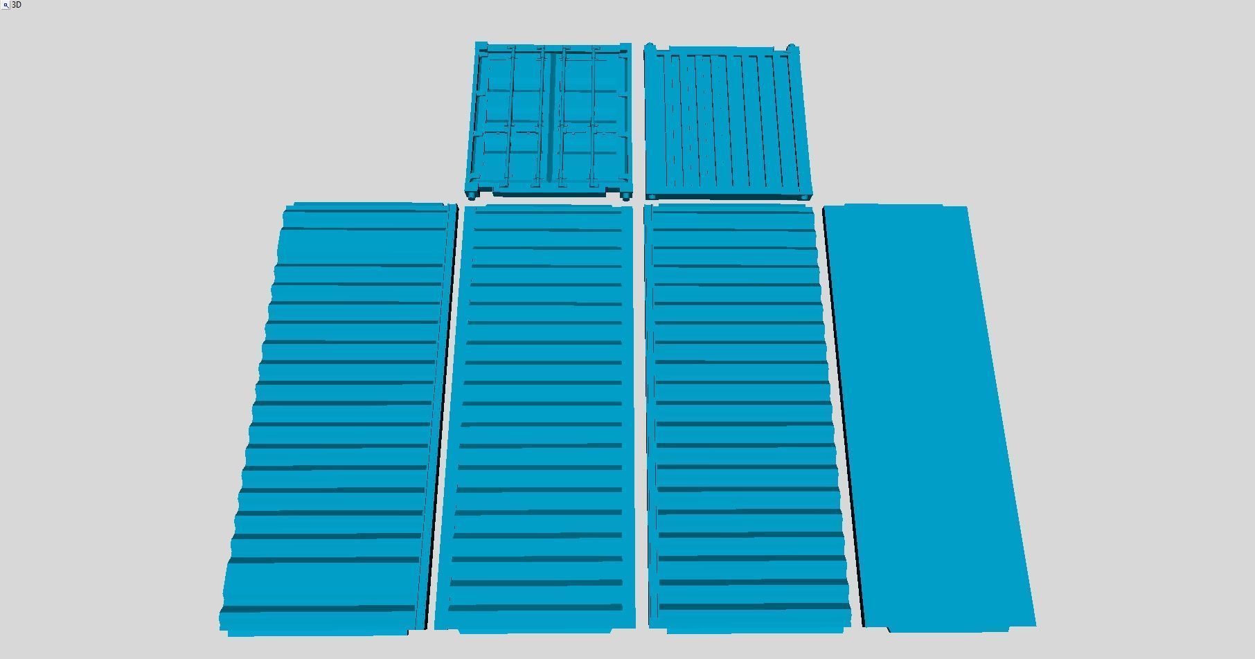 Printable Shipping Containers for H0 Scale Railroad Miniature 3D print model_8