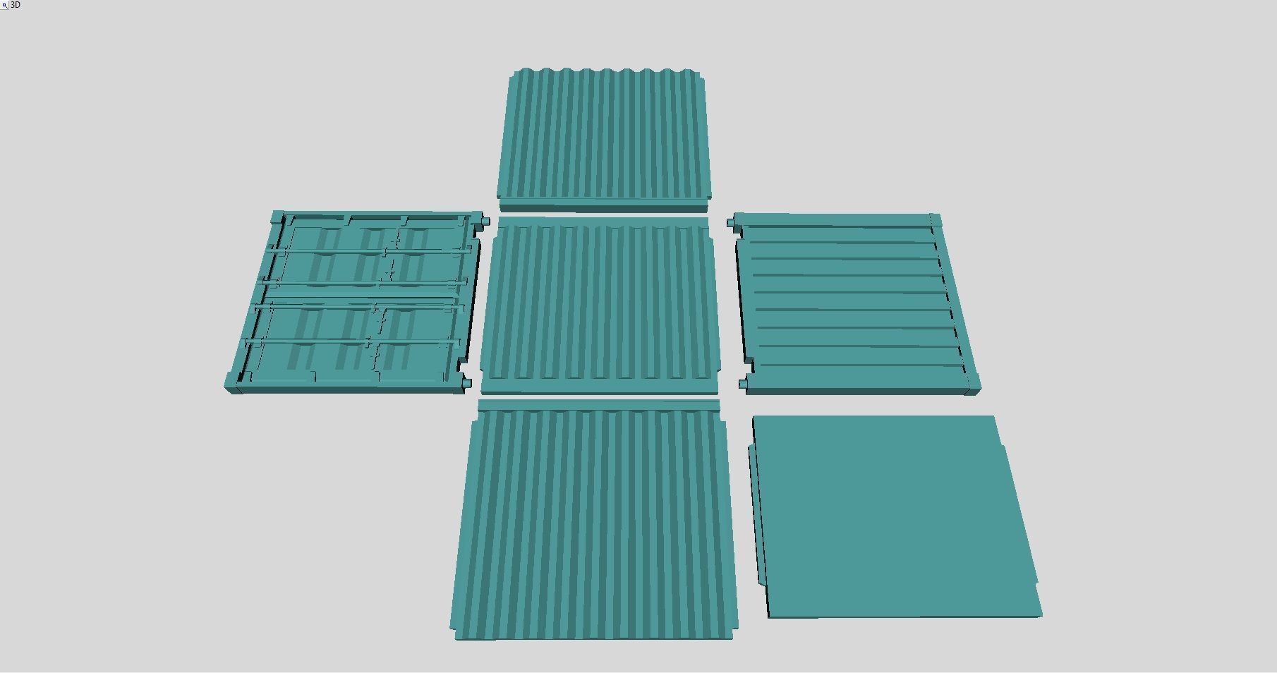 Printable Shipping Containers for H0 Scale Railroad Miniature 3D print model_4