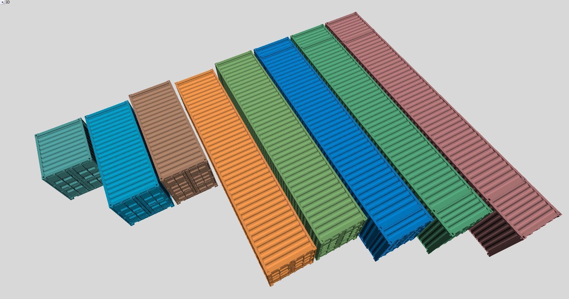 Printable Shipping Containers for H0 Scale Railroad Miniature 3D print model_1