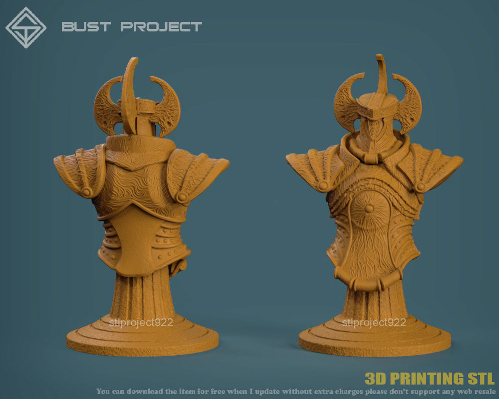 Crucible Knight Bust 3D print model_3