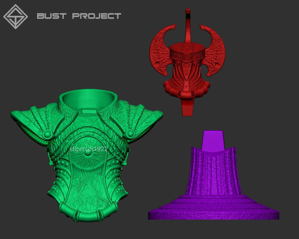 Crucible Knight Bust 3D print model_2