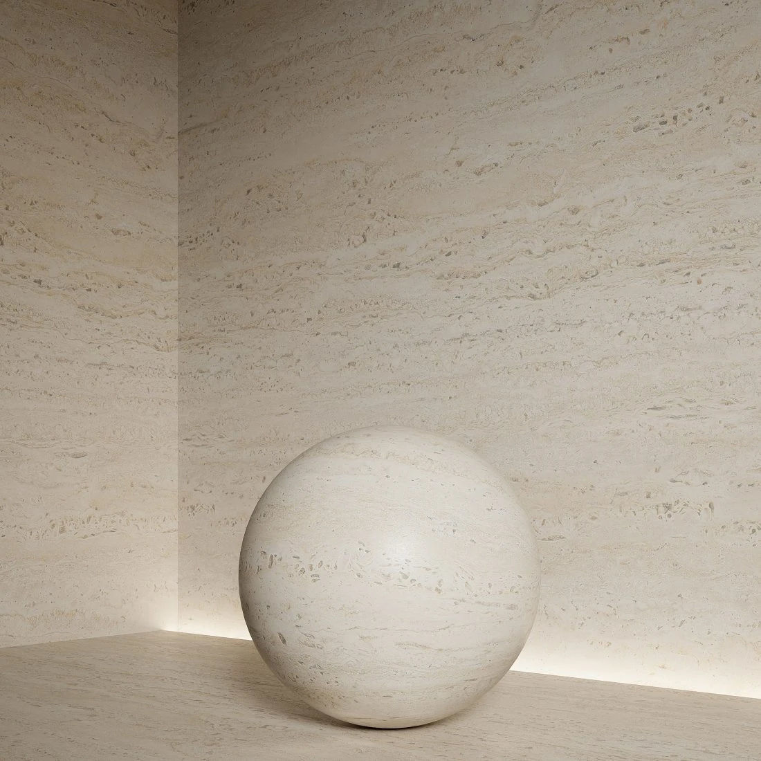Stone Material Travertine Pbr Seamless 3D model_2