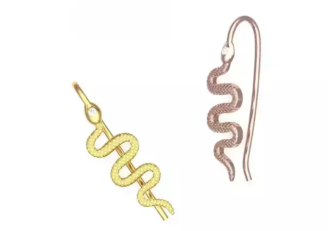 Snake design earrings or pendants 3D print model
