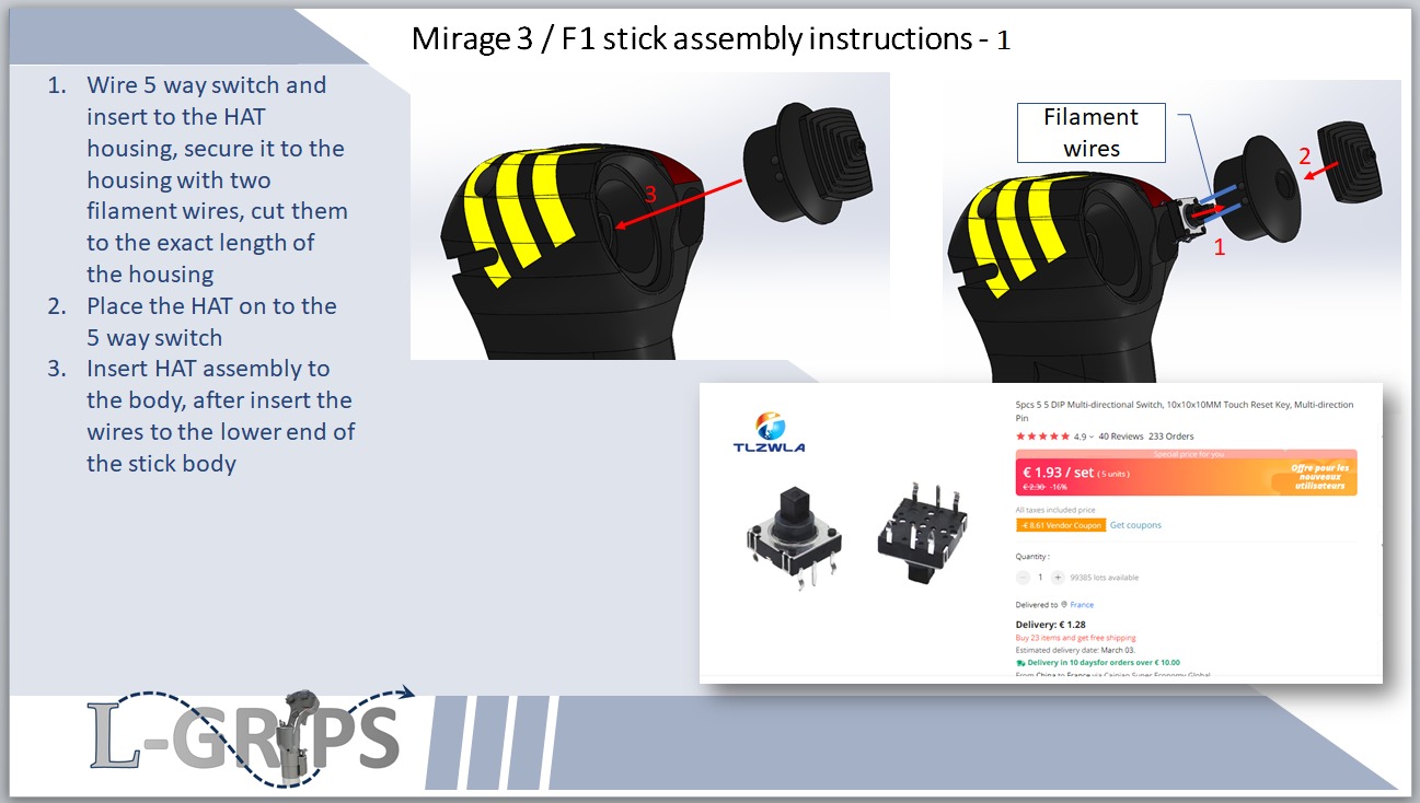 Mirage 3 or F1 stick for PC simulation or memorabilia  3D print model_12