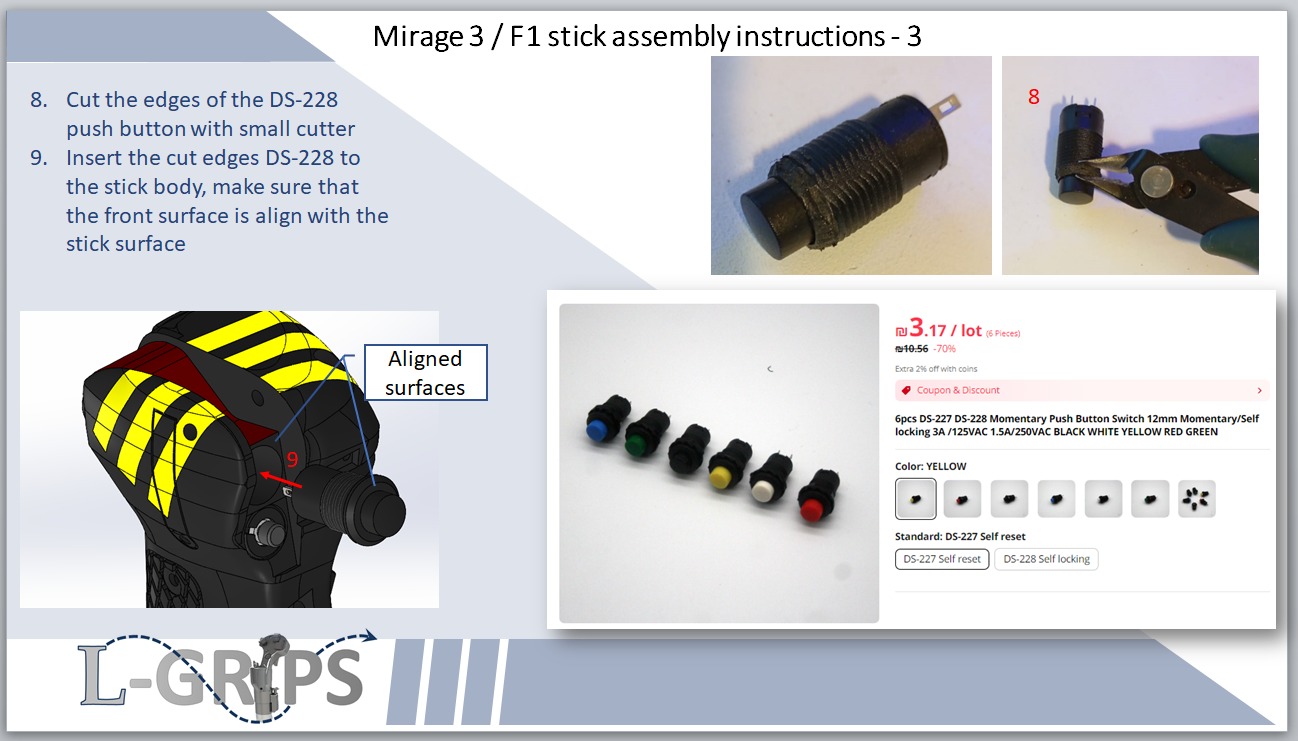 Mirage 3 or F1 stick for PC simulation or memorabilia  3D print model_14