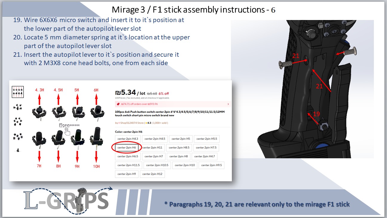 Mirage 3 or F1 stick for PC simulation or memorabilia  3D print model_17