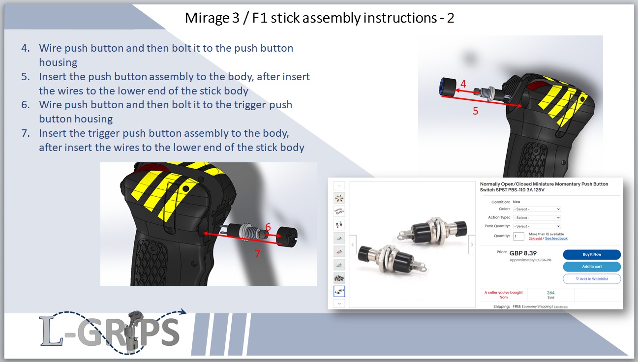 Mirage 3 or F1 stick for PC simulation or memorabilia  3D print model_13