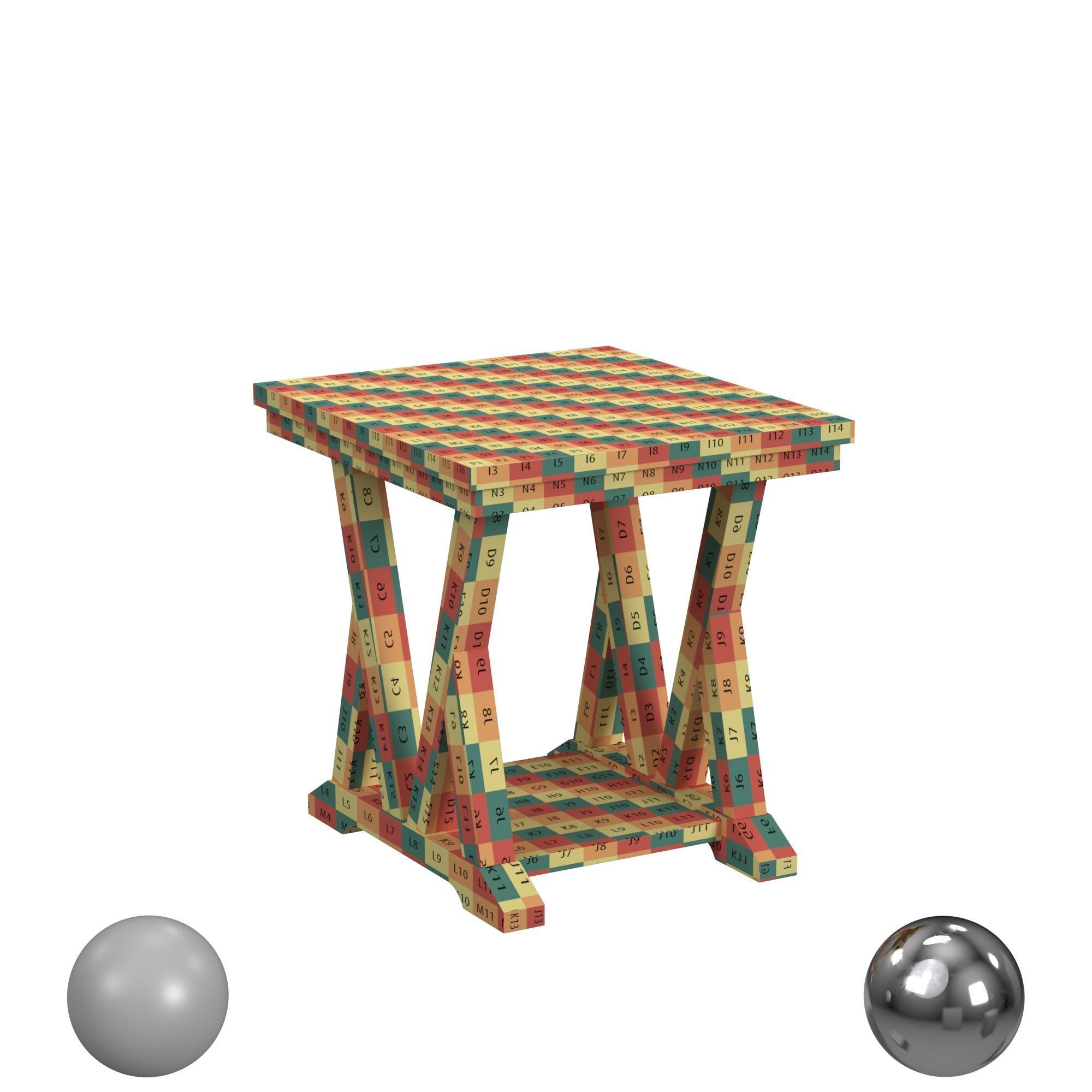 Lattice End Table 3D model_2