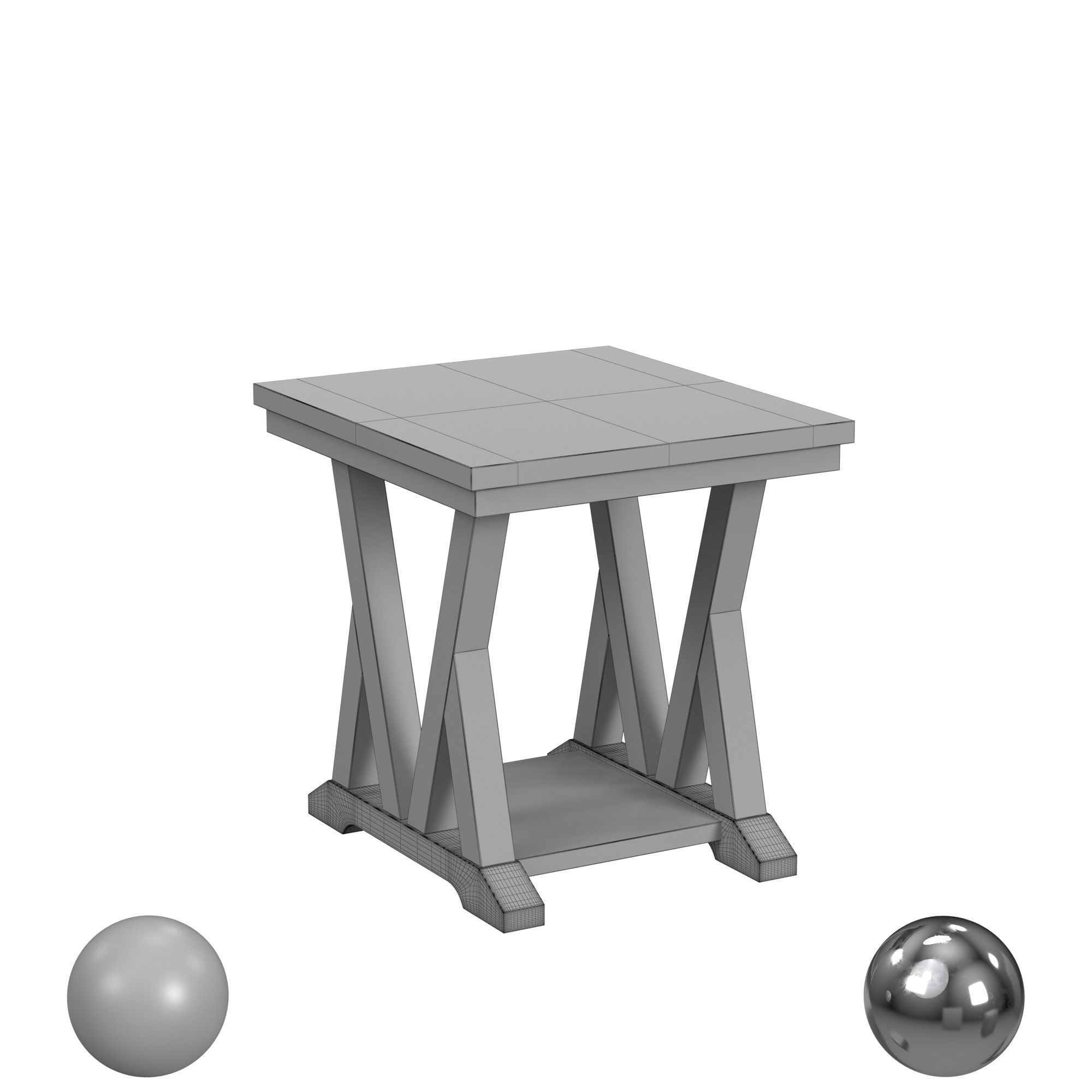 Lattice End Table 3D model_3