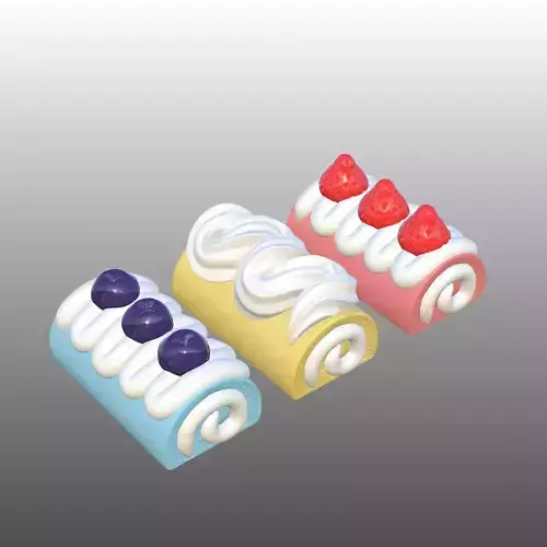 Miniature Kawaii Swiss Rolls Set of 3