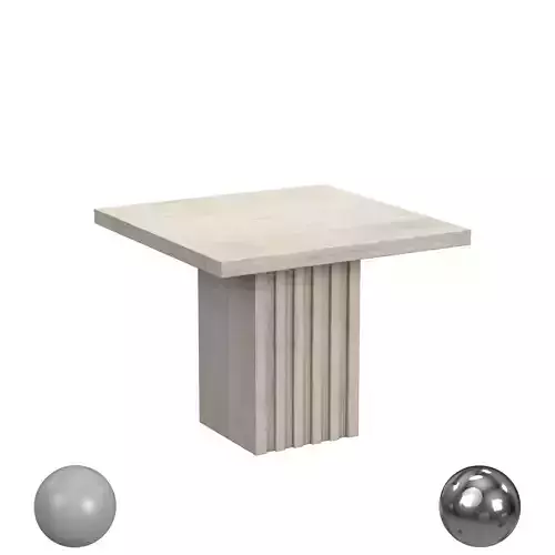 Large Fluted Column Coffee Table White Wash