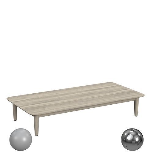 Cinched Wood Drum Table White Oak 3D model