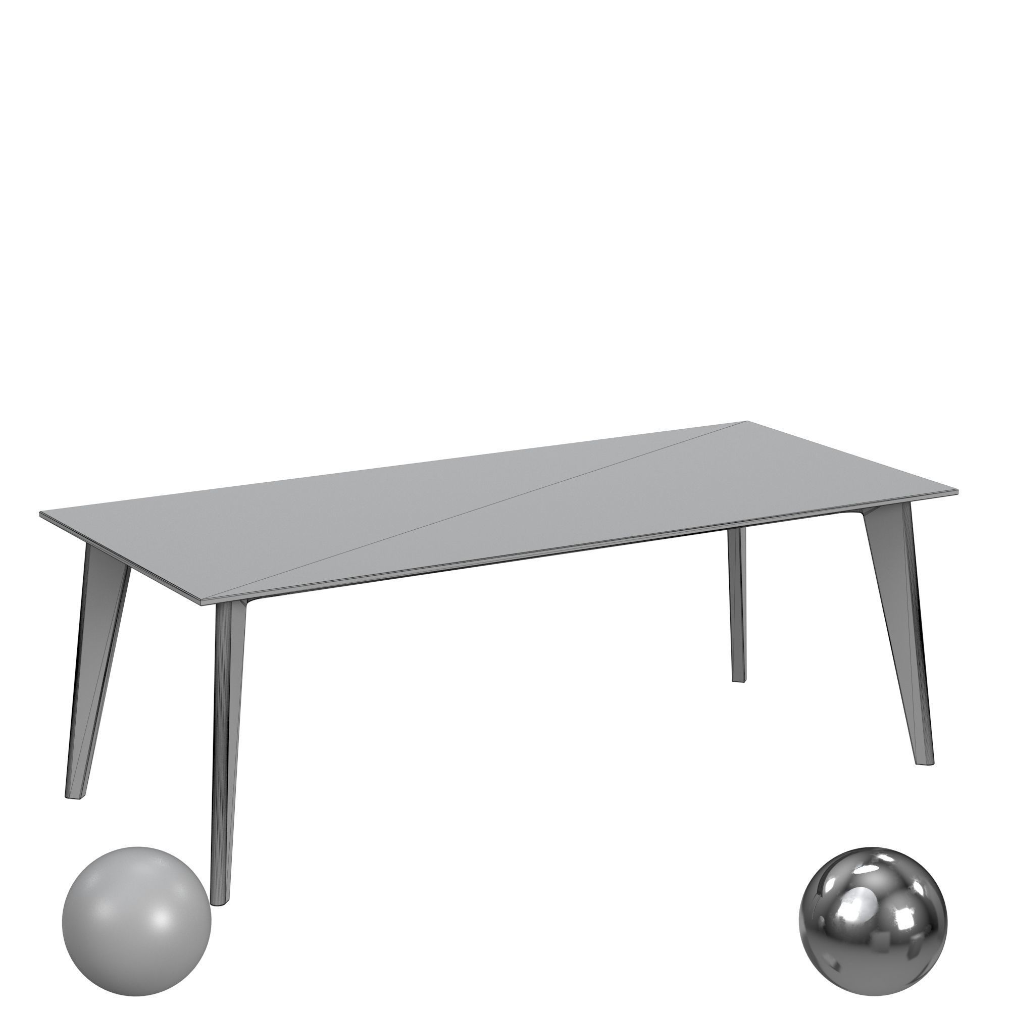 HARPER BLACK DINING TABLE WITH GLASS TOP 3D model_3