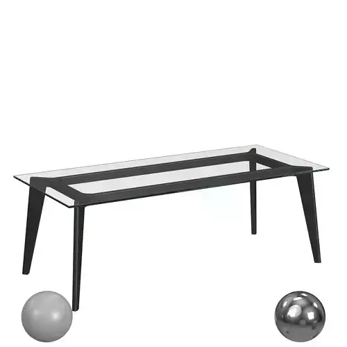 HARPER BLACK DINING TABLE WITH GLASS TOP