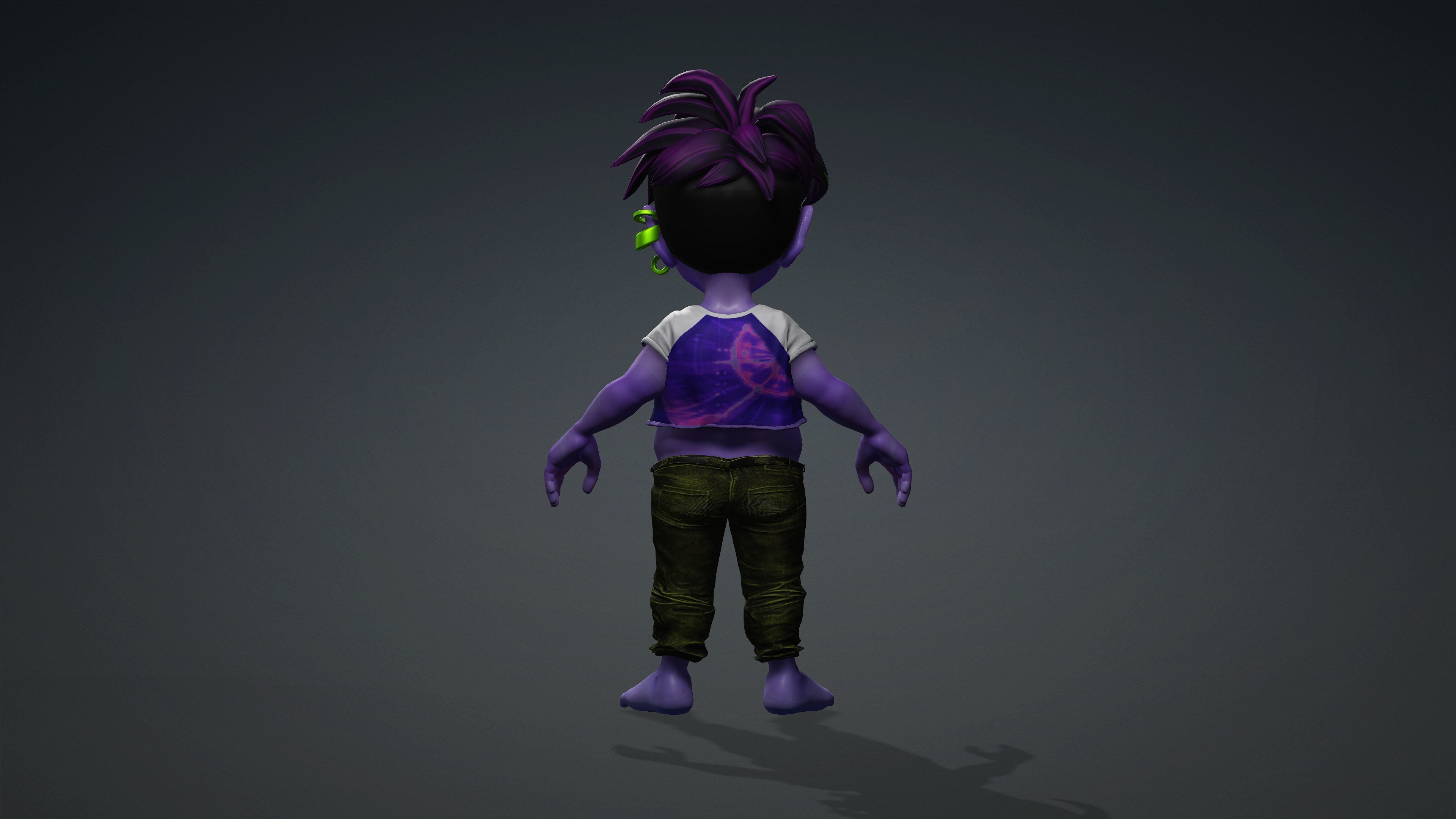 Cartoon Boy Character - Stylized Style Alien Cyberpunk Fantasy 3D model_11