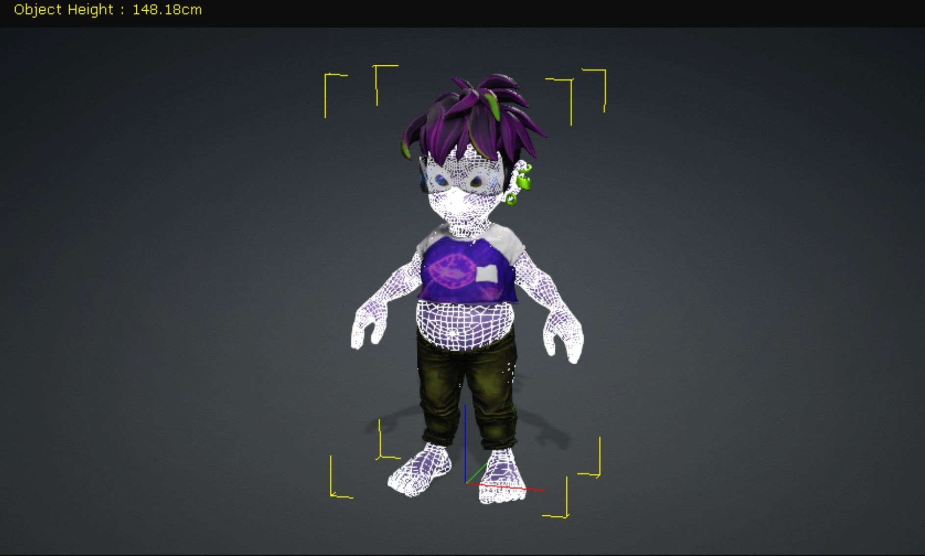 Cartoon Boy Character - Stylized Style Alien Cyberpunk Fantasy 3D model_12