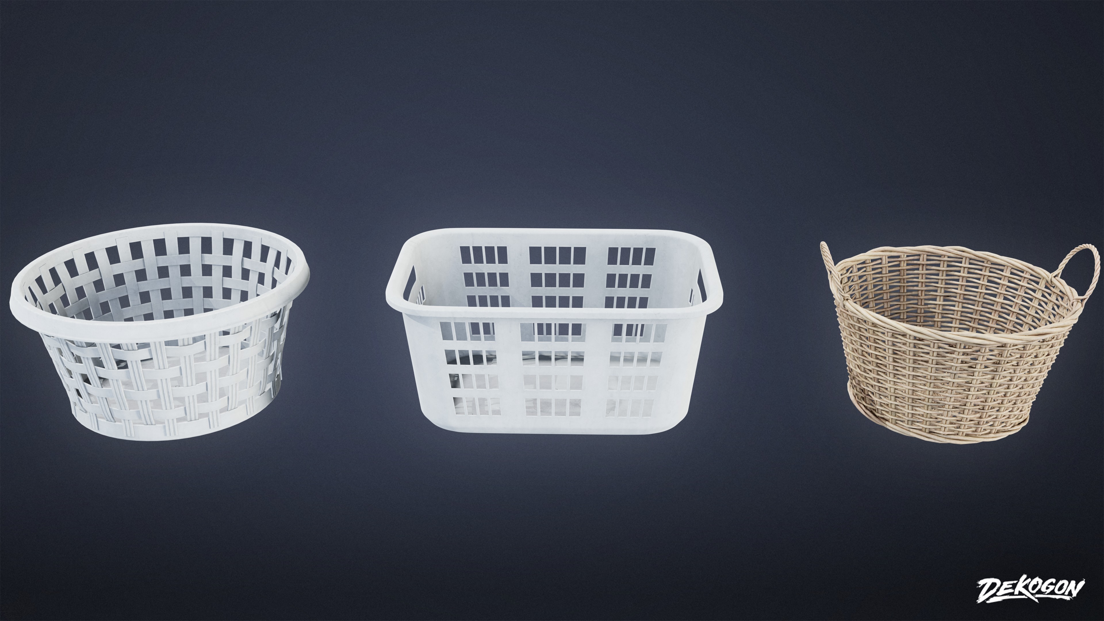 LAUNDROMAT - Laundry Basket 01 - LOW POLY AND NANITE Low-poly 3D model_2