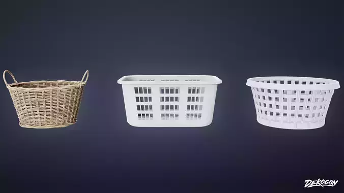 LAUNDROMAT - Laundry Basket 01 - LOW POLY AND NANITE