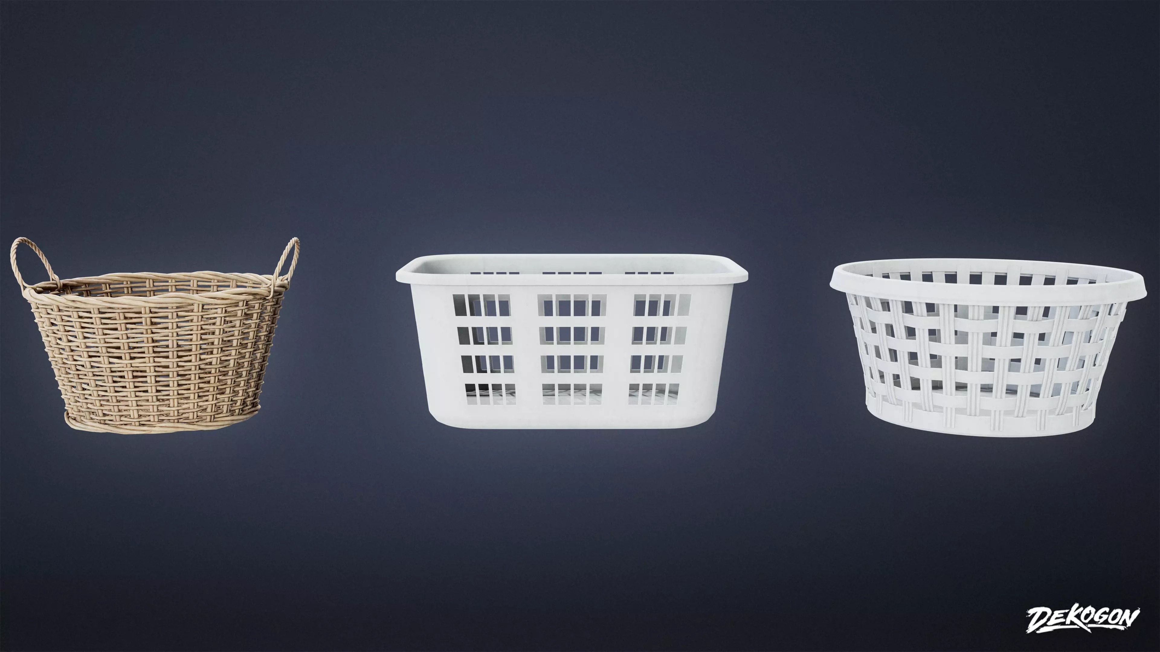 LAUNDROMAT - Laundry Basket 01 - LOW POLY AND NANITE Low-poly 3D model_0