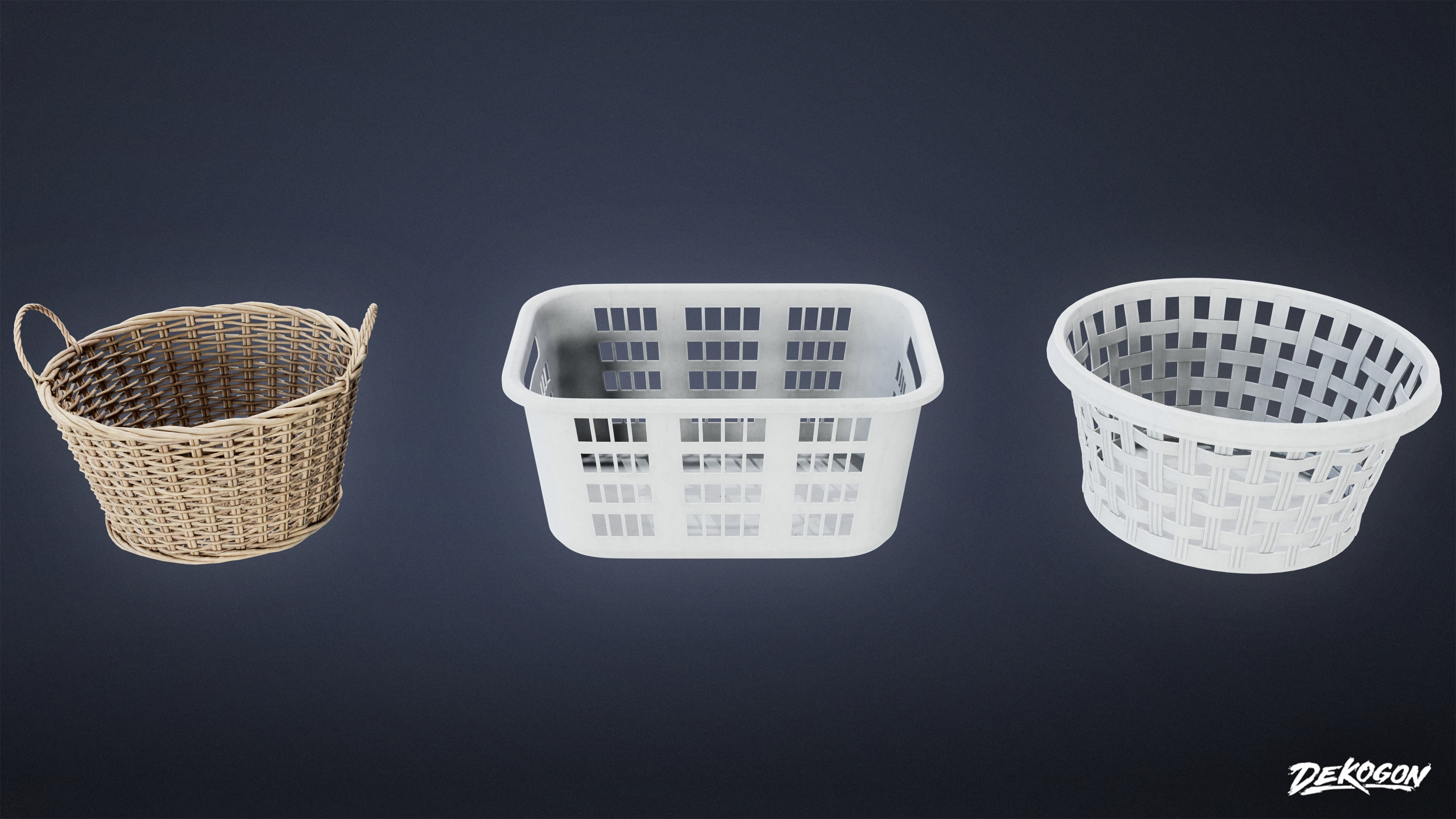 LAUNDROMAT - Laundry Basket 01 - LOW POLY AND NANITE Low-poly 3D model_1
