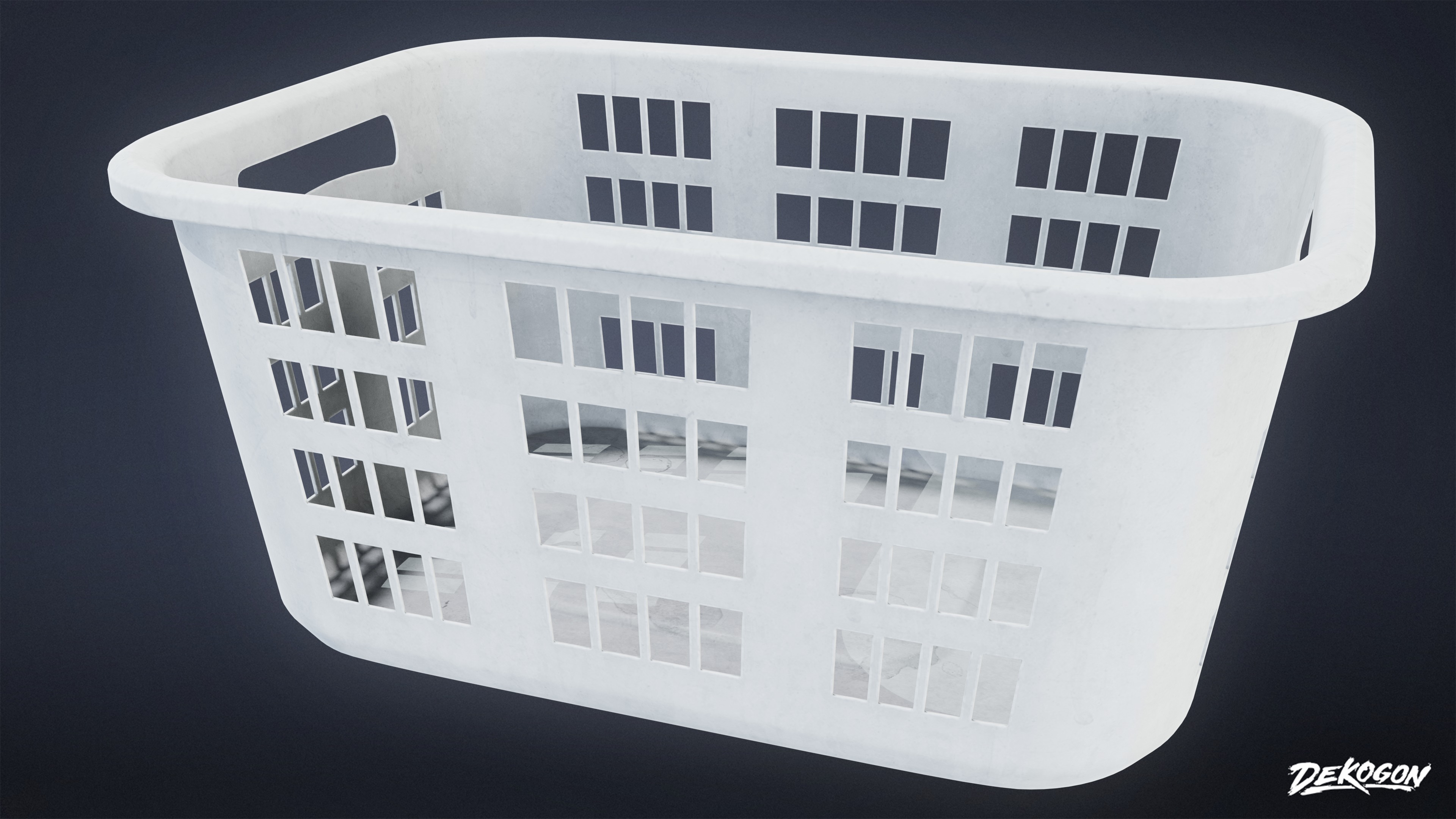 LAUNDROMAT - Laundry Basket 01 - LOW POLY AND NANITE Low-poly 3D model_3