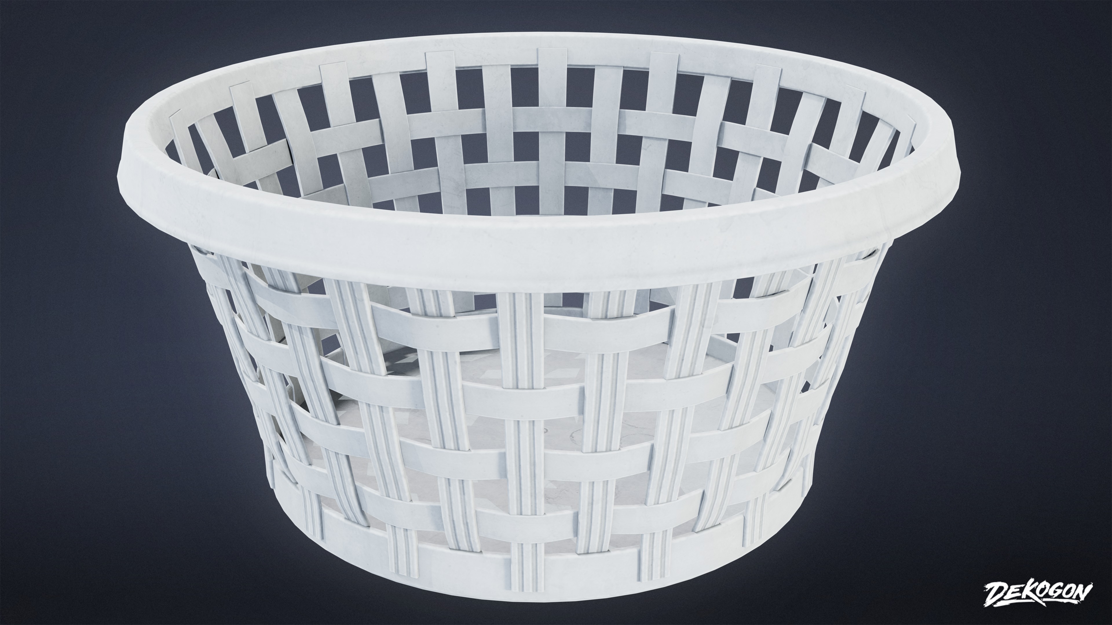 LAUNDROMAT - Laundry Basket 01 - LOW POLY AND NANITE Low-poly 3D model_4