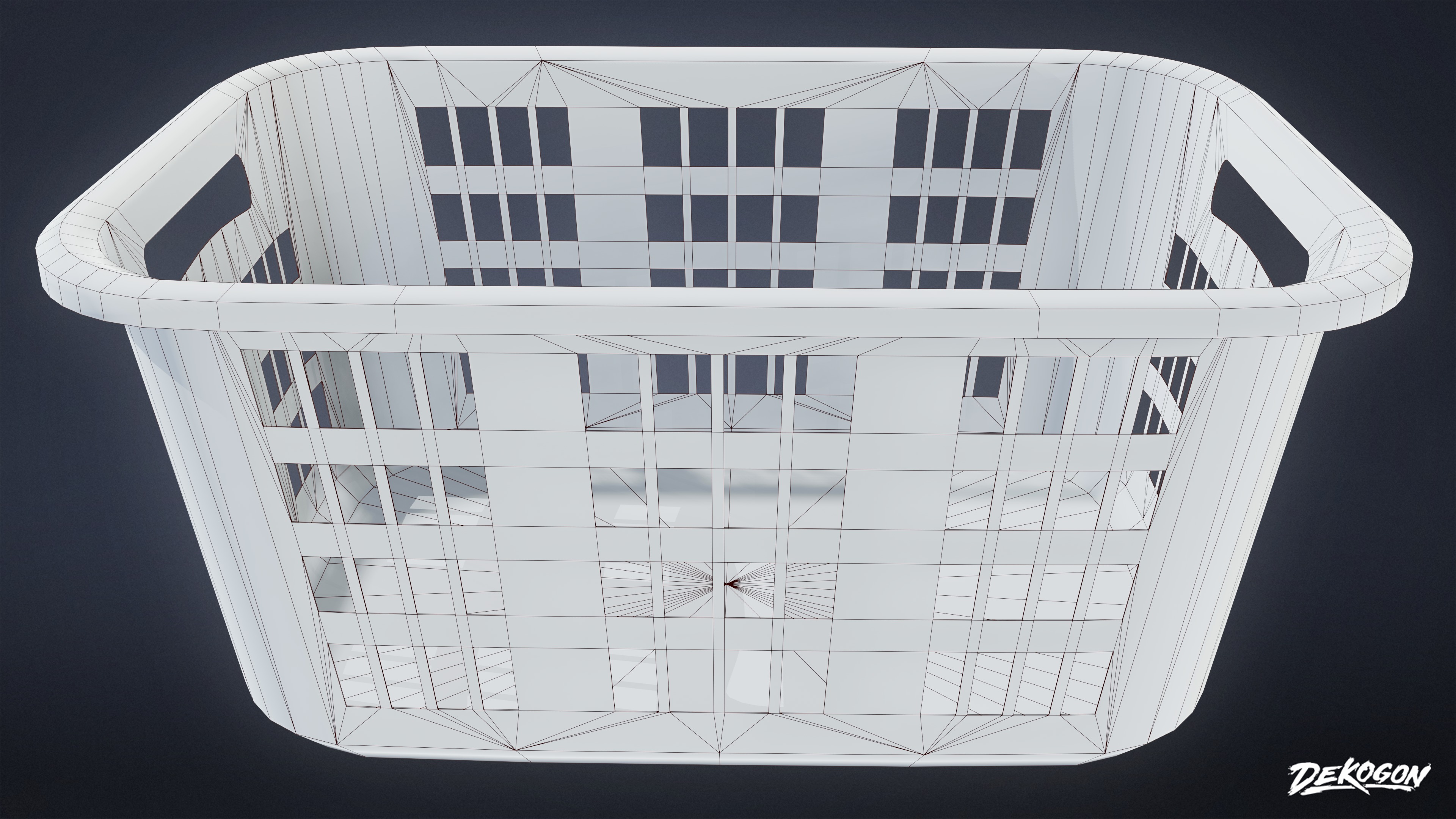 LAUNDROMAT - Laundry Basket 01 - LOW POLY AND NANITE Low-poly 3D model_8