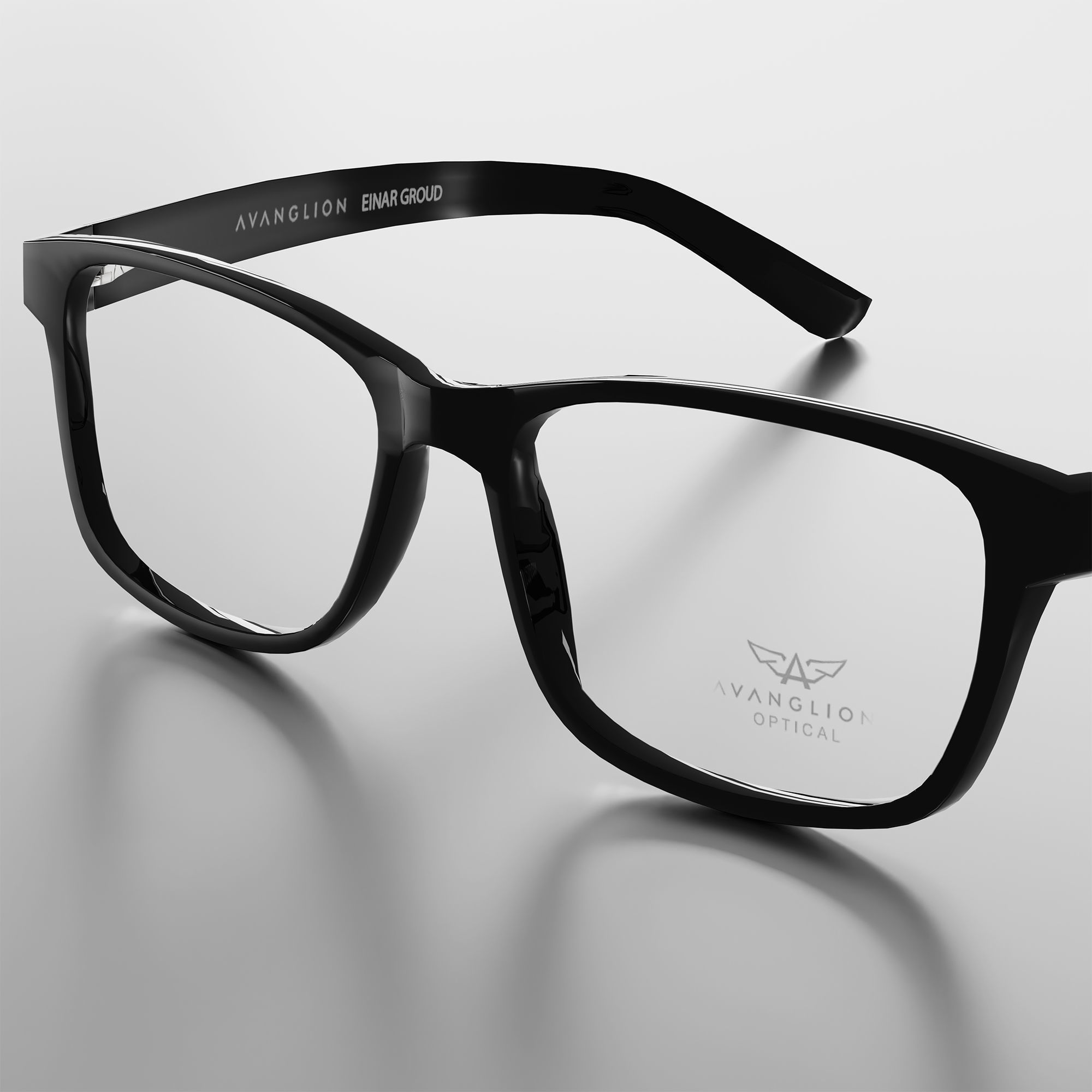 Glasses Low-poly 3D model_3