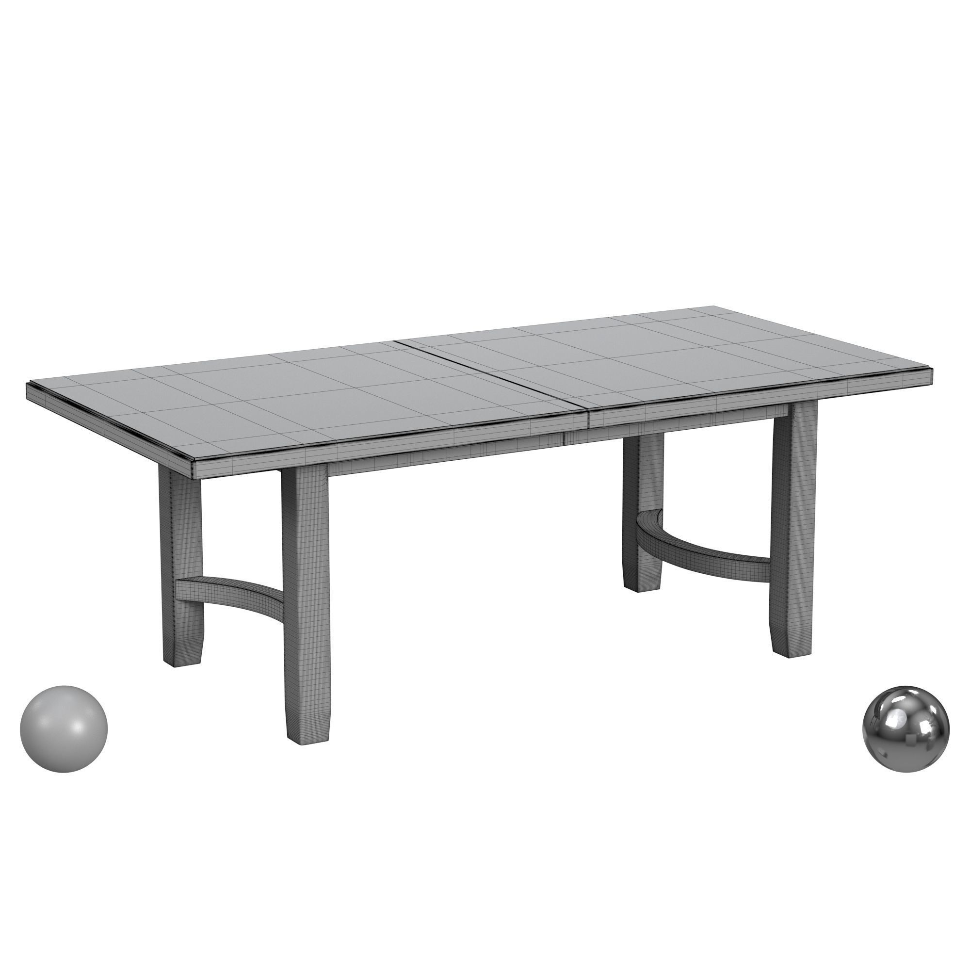 Flexsteel Normandy Natural Rectangular Dining Table 3D model_3