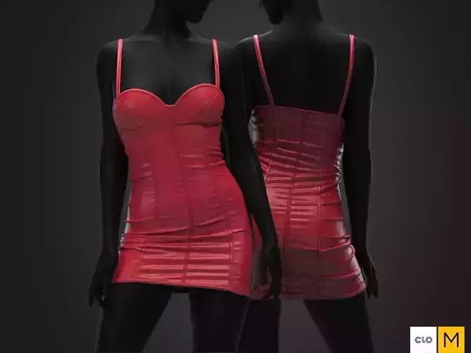 Womens - Red Leather Dress