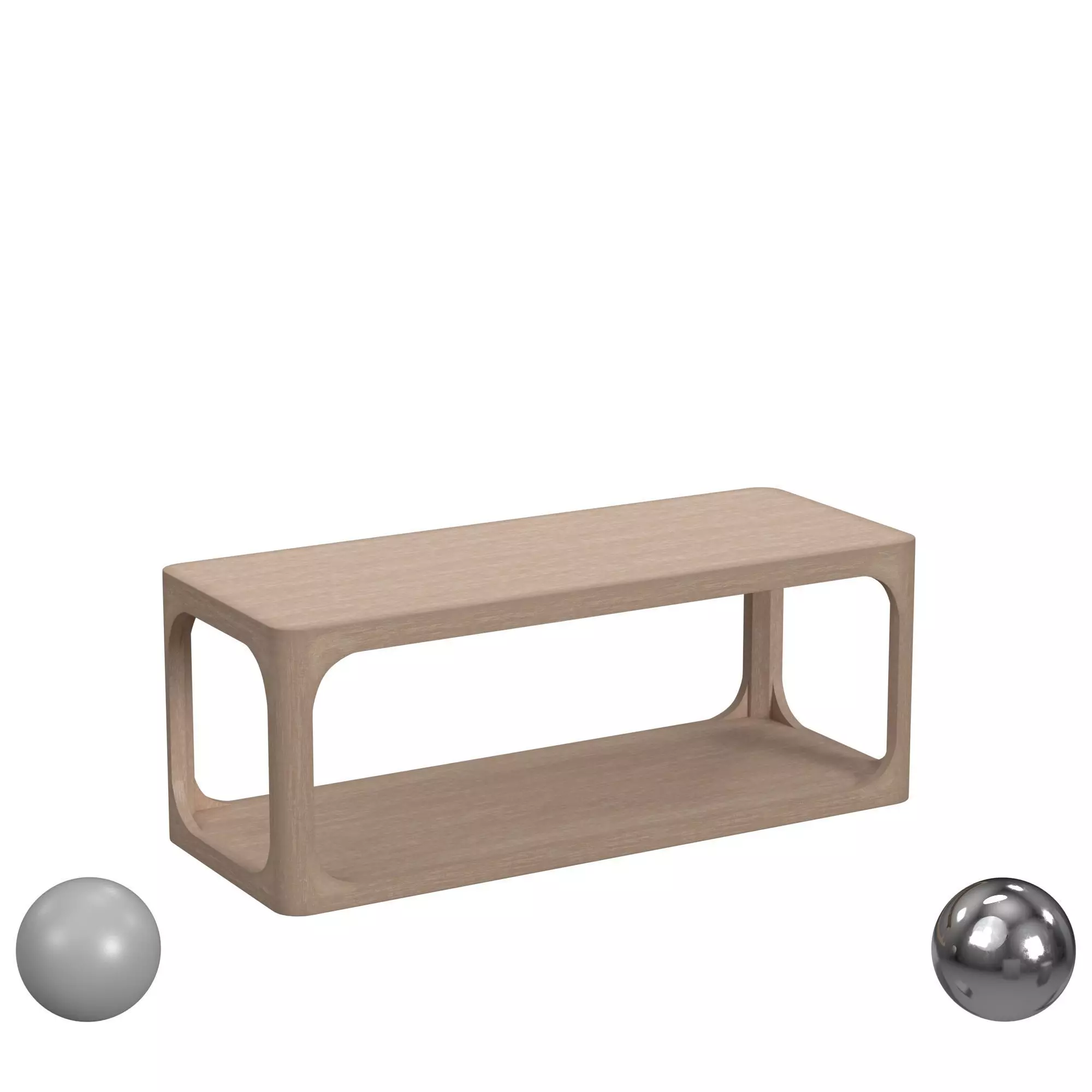 Archie Coffee Table Taupe Finish 3D model_0