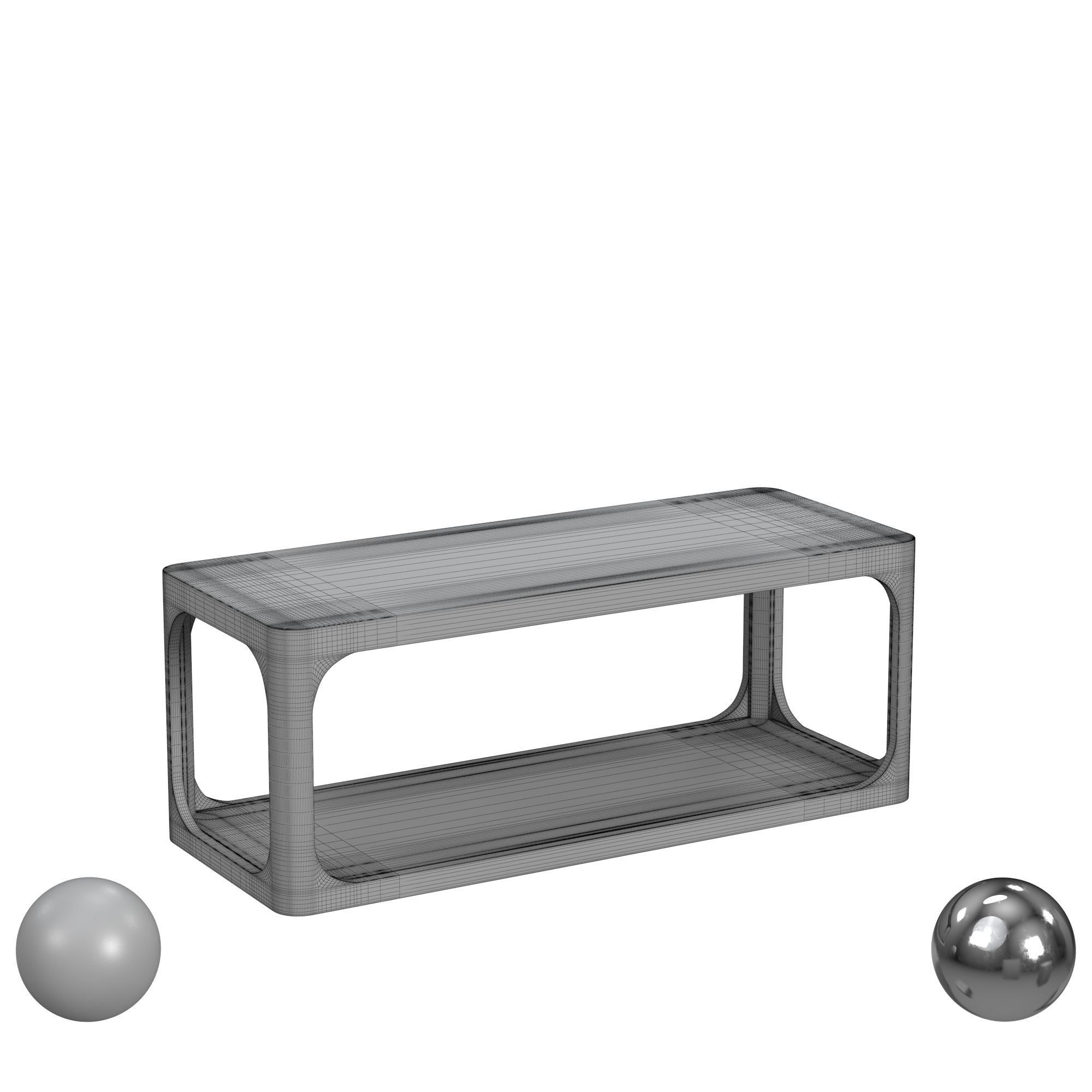 Archie Coffee Table Taupe Finish 3D model_3