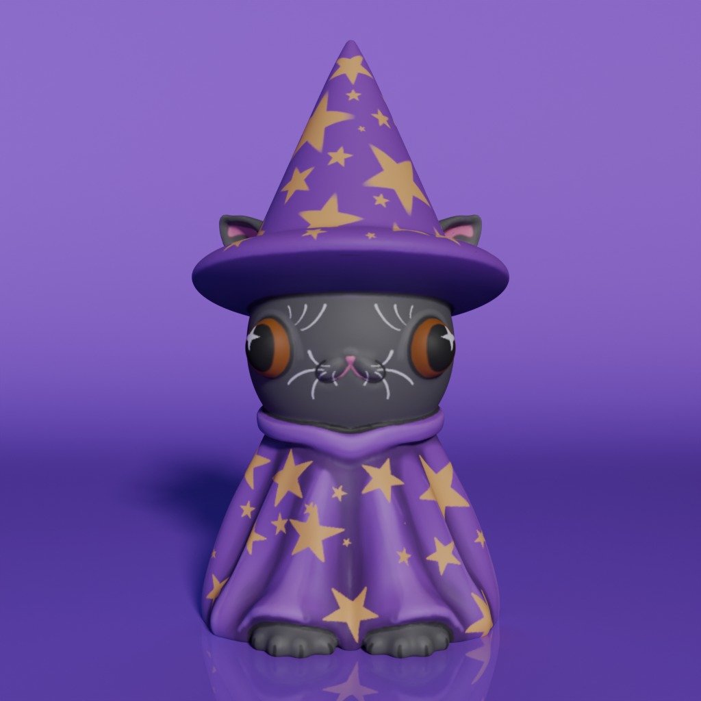Cat Wizard 3D print model 3D print model_2
