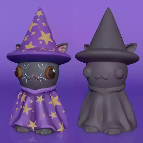 Cat Wizard 3D print model