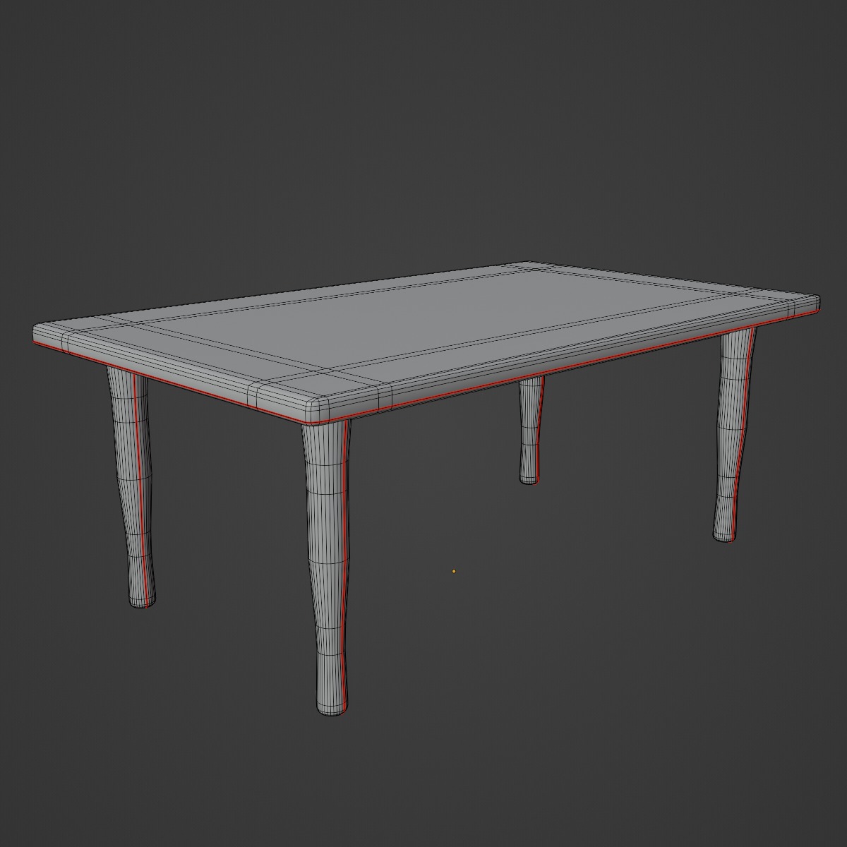 Plastic Table 05 Low-poly 3D model_8