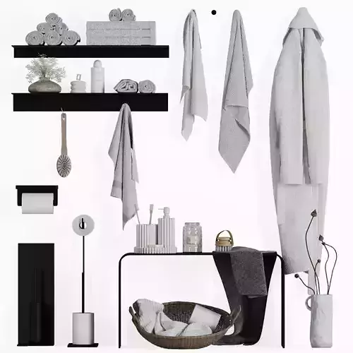 Bathroom set-towels with accessories
