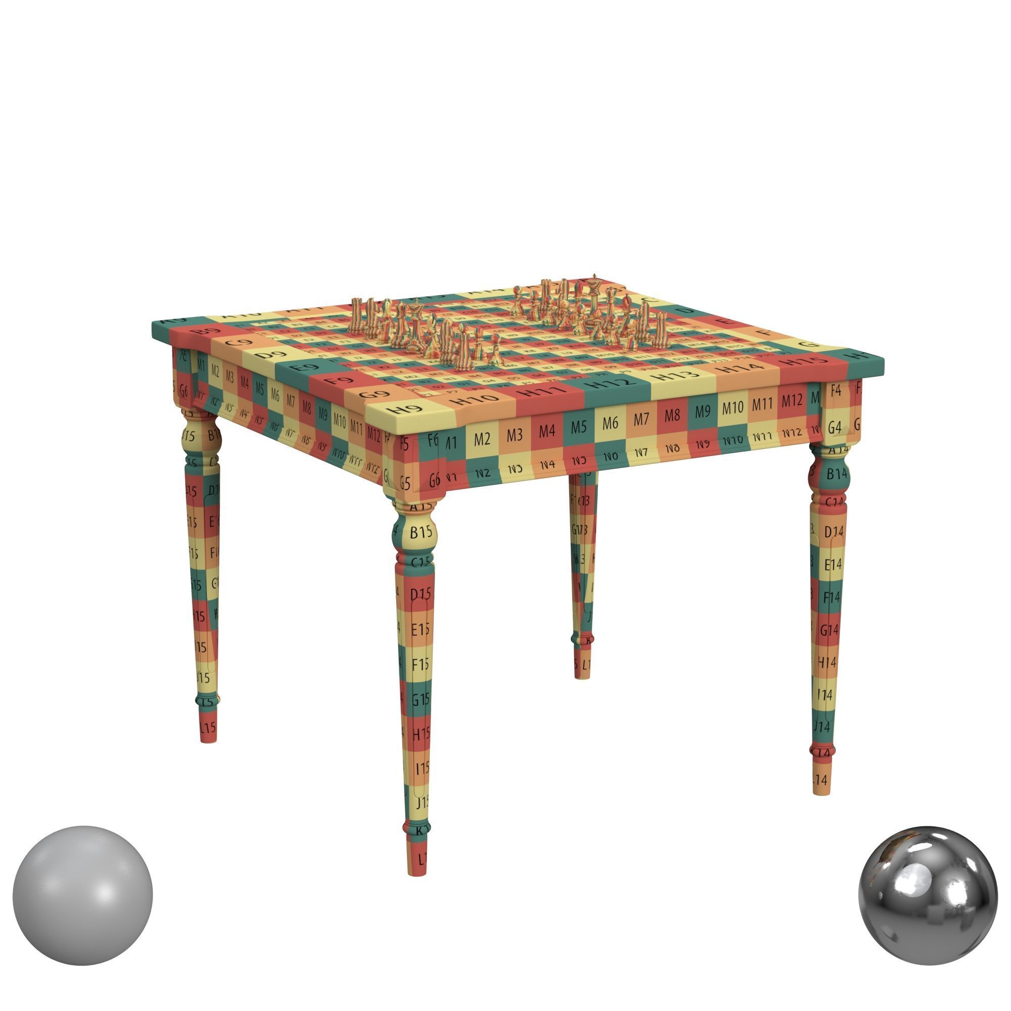 Butler Vincent Black Licorice Multi-Game Card Table 3D model_2