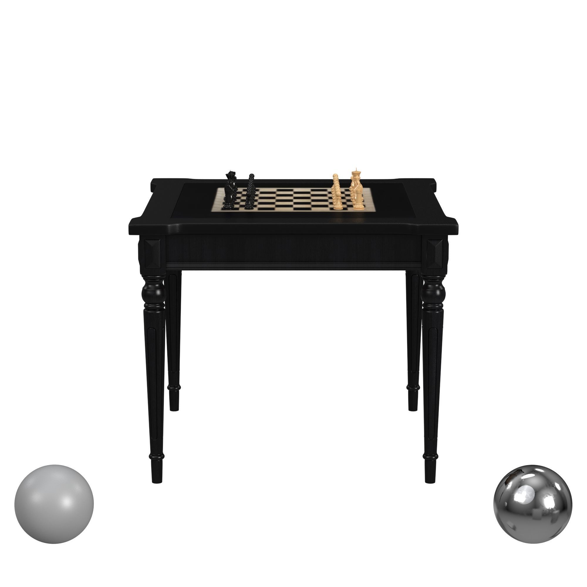 Butler Vincent Black Licorice Multi-Game Card Table 3D model_1