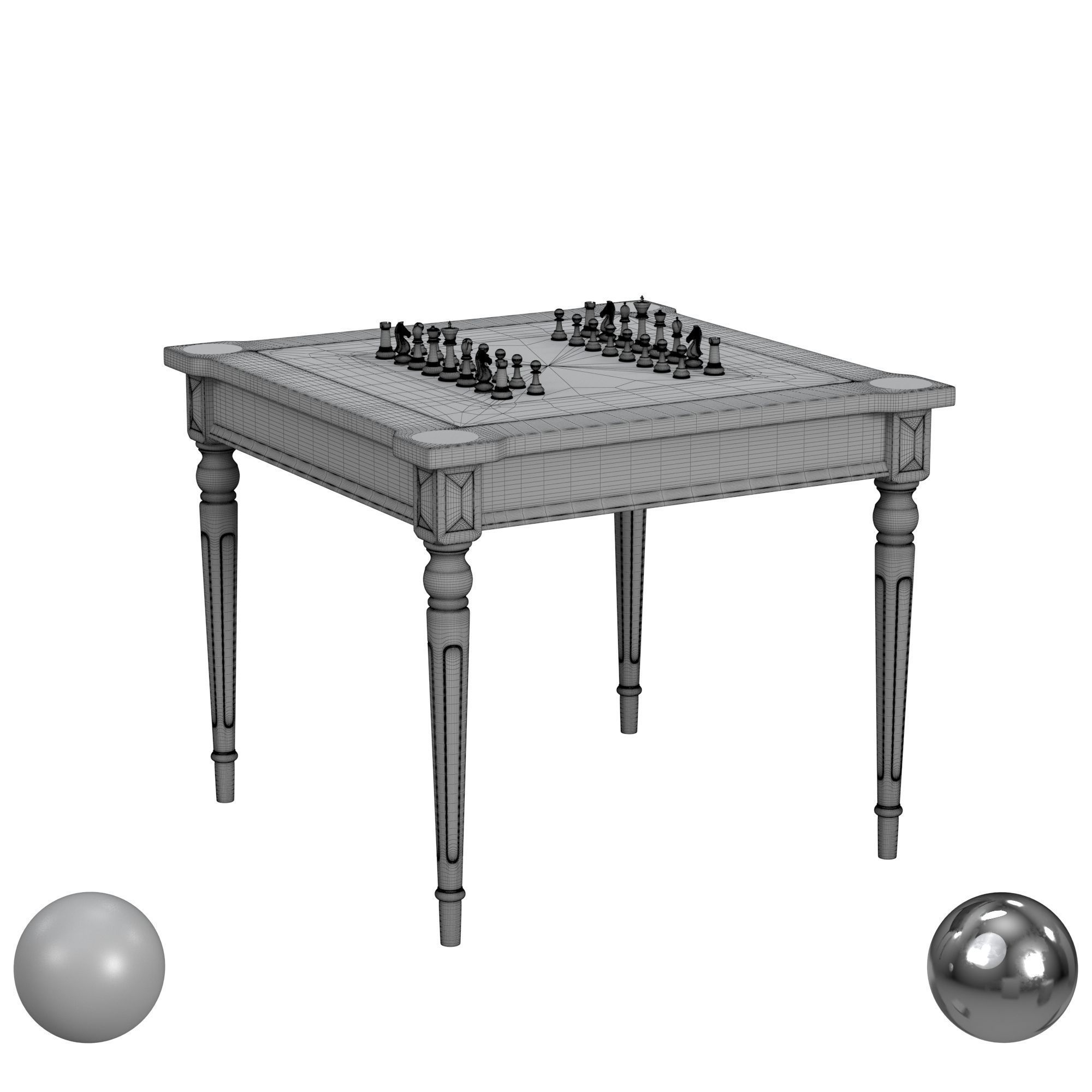 Butler Vincent Black Licorice Multi-Game Card Table 3D model_3