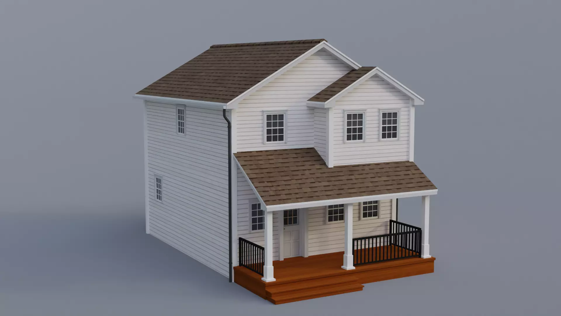 Low Poly house 11 Low-poly 3D model_0