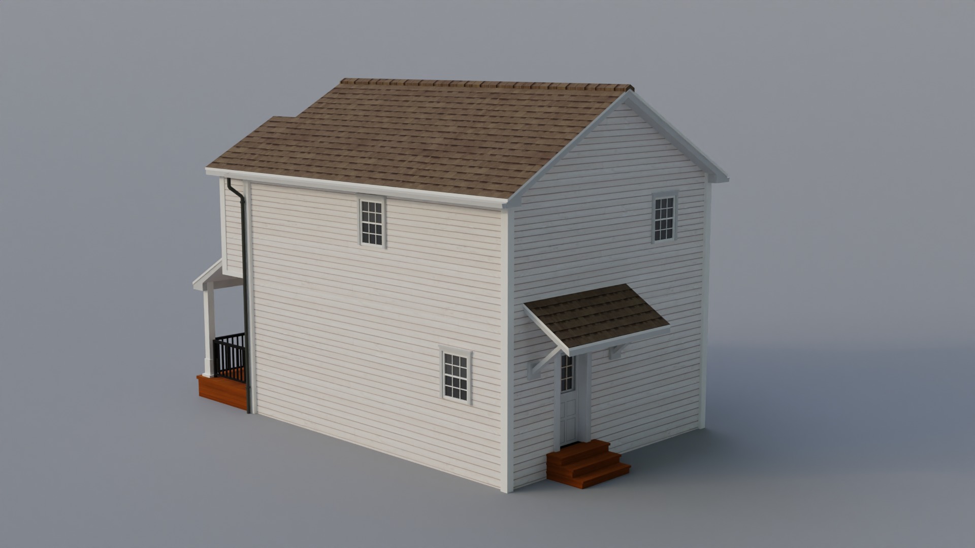 Low Poly house 11 Low-poly 3D model_5