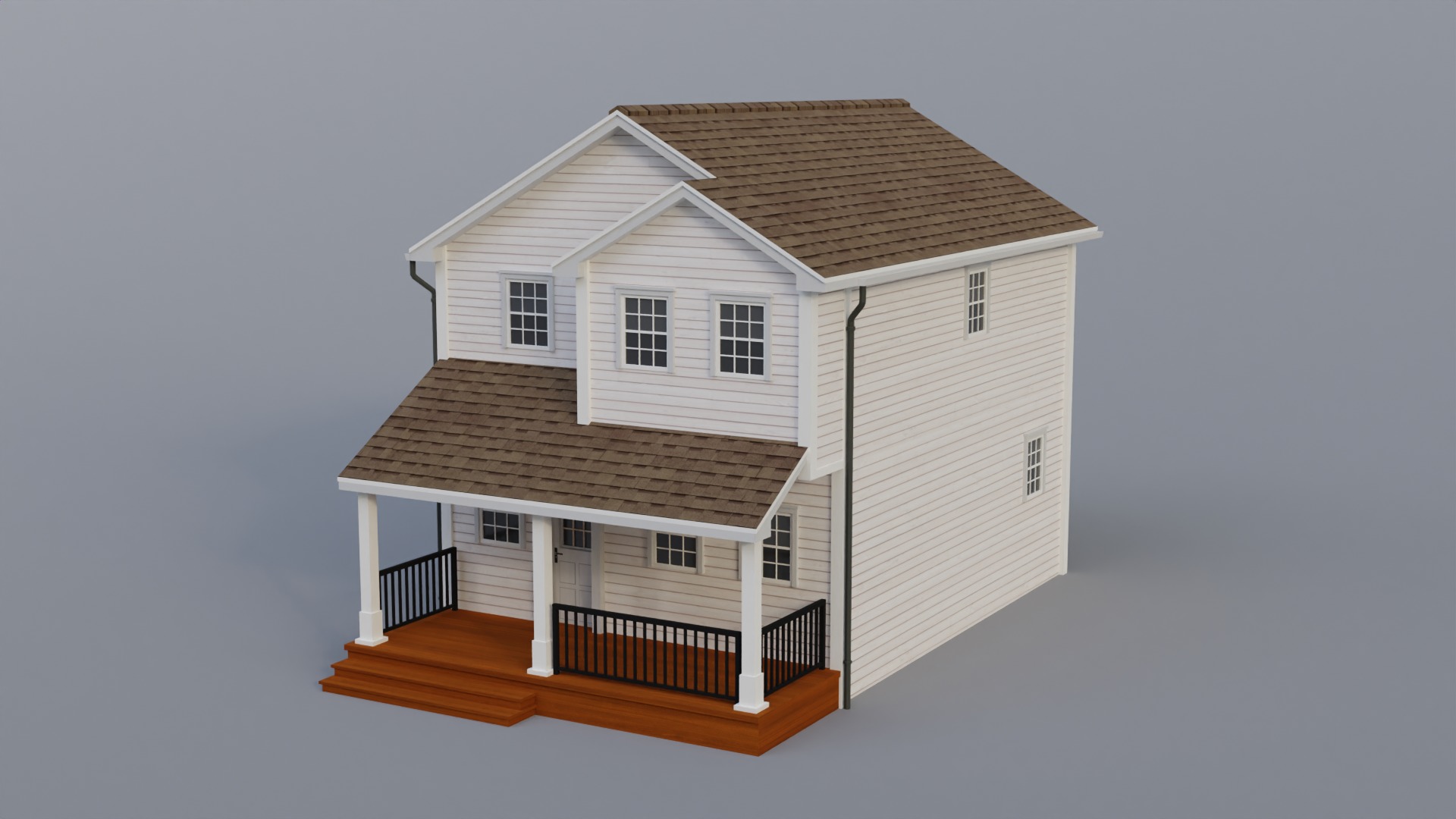 Low Poly house 11 Low-poly 3D model_3