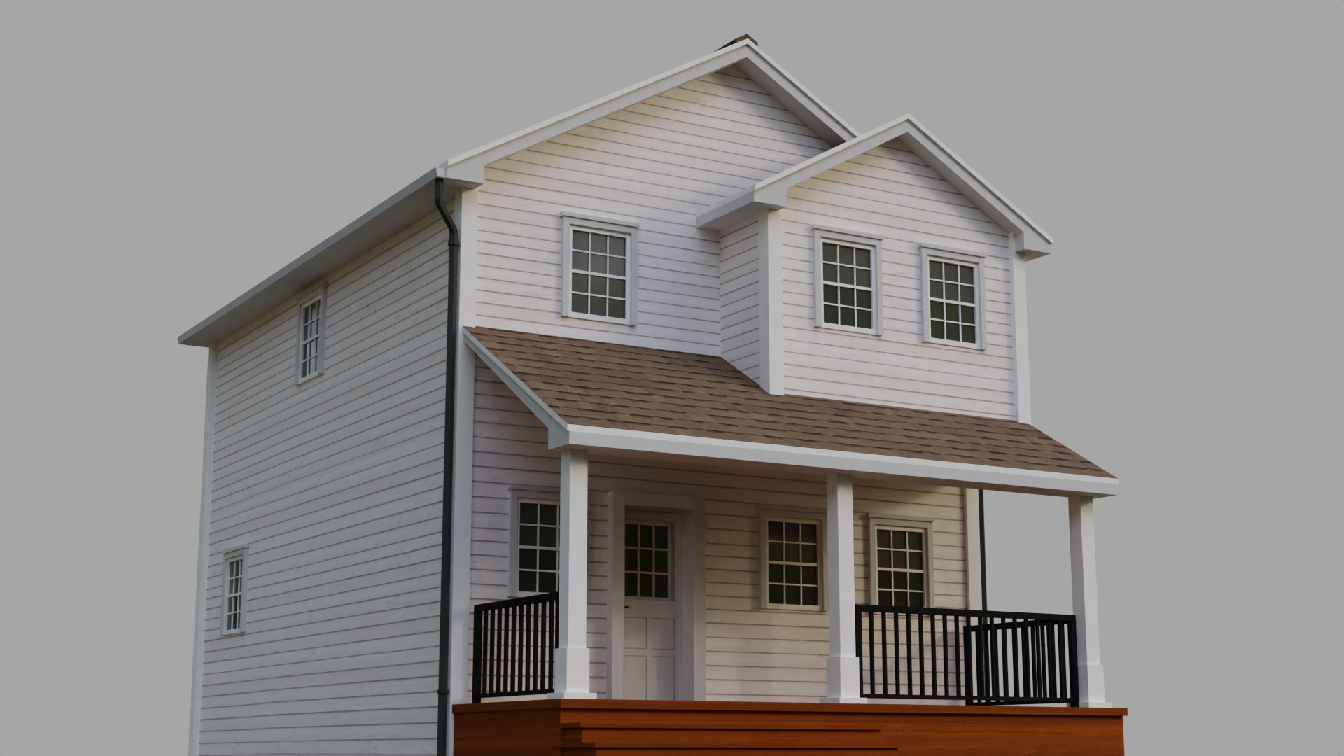 Low Poly house 11 Low-poly 3D model_1