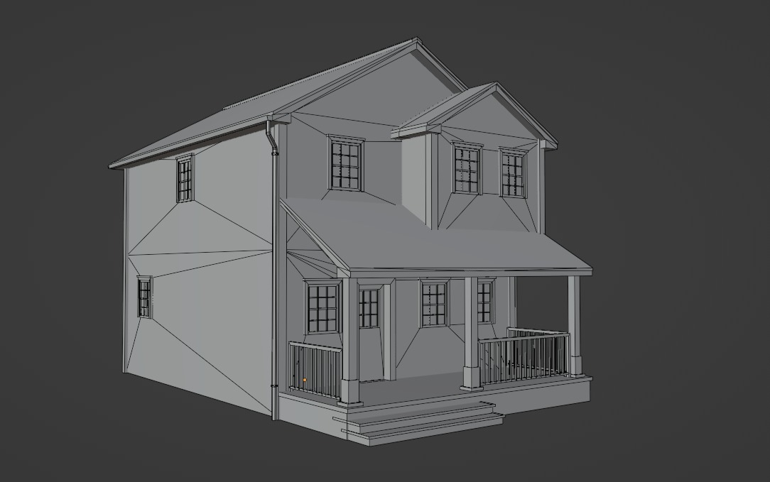 Low Poly house 11 Low-poly 3D model_9