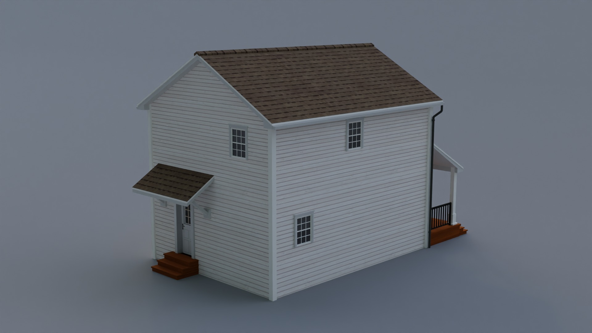 Low Poly house 11 Low-poly 3D model_7