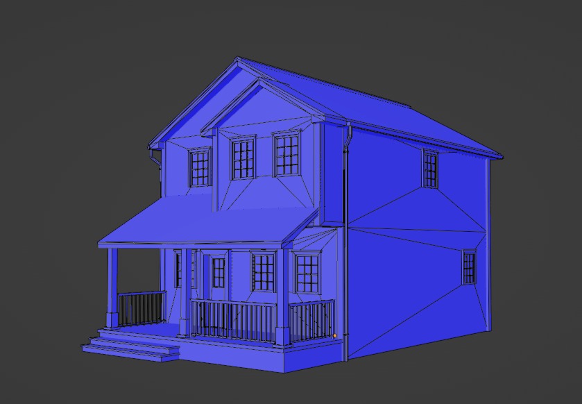Low Poly house 11 Low-poly 3D model_10