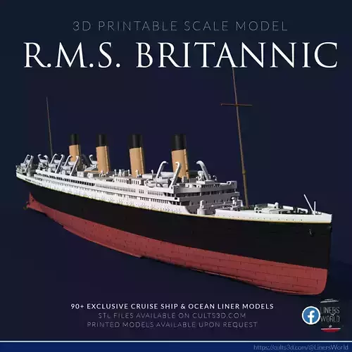 RMS Britannic ocean liner had she known commercial service 3D print model